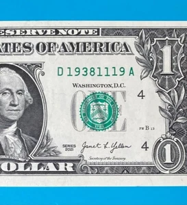 1938 November 19 : D 19381119 A $1 One Dollar Bill BIRTHDAY Note *AU* - Picture 1 of 3