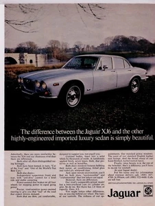 ¡Anuncio impreso en color original de Jaguar de 1973 con anuncio de pluma Sheaffer en el reverso! - Imagen 1 de 2