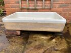Reclaimed Butler Belfast Sink Cane and White Shallow Planter Antique Trough 