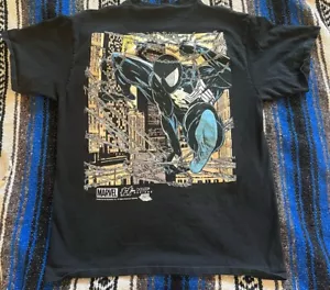 Maglietta HUF x Marvel Black Spiderman Venom Y2K Comic Art Skate Streetwear Taglia L - Foto 1 di 10