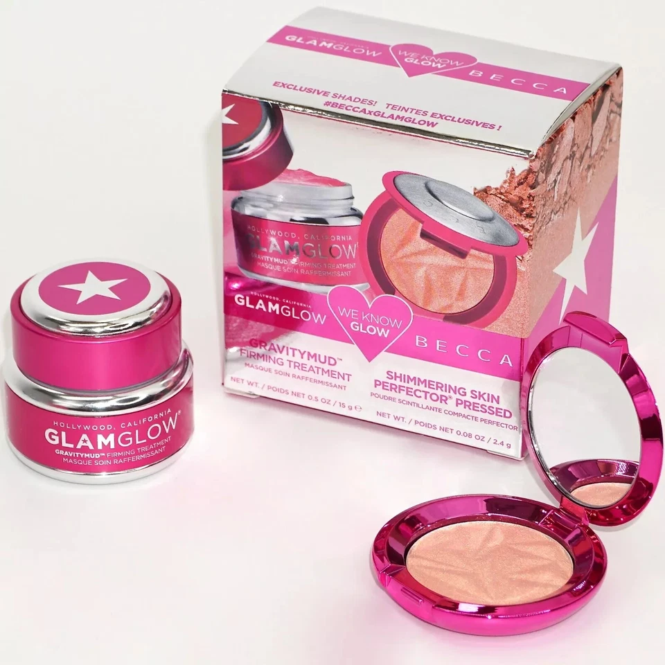 GlamGlow x Becca - Máscara Despelable Rosa y Resaltador Rosa Brillo DUO Foto 1 de 1