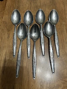 Stylecraft SYF2 Teaspoon Lot of 7 Japan Stainless T&N Rose Satin Handle Flatware - Picture 1 of 8