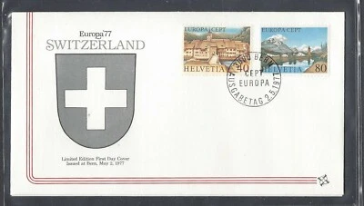 SWITZERLAND 1977 FIRST DAY COVER EUROPA AND CARD ST URSANNE OF DOUBS MOUNTAIN  - Image 1 of 2