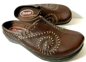 KLOGS US 6M Portofino Marrón Cuero Suave Zuecos Sin Cordones Zapatos Acento Remolino - Imagen 1 de 8