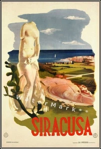 Póster impreso vintage de Siracusa Italia 1935 estilo retro italiano viajes turismo arte - Imagen 1 de 4