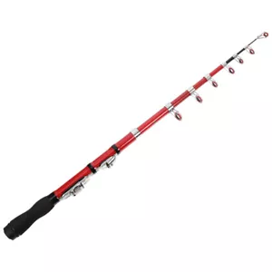 Ugly Stick Fishing Pole Red Telescopic Rod Mini Carbon Man Travel - Picture 1 of 12