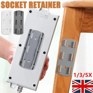 1-5x Socket Holder Plug Fixer Wall-Mounted Power Strip Holder Sticker Punch free - Picture 1 of 22