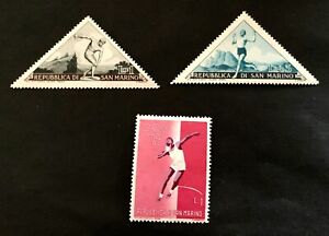San Marino 🇸🇲 1953 & 1960 - 3 mint hinged stamps - Michel No. 493, 495, 645