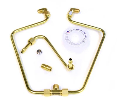 Antigua-Stf Harley Cabezal de Pala 66-84 Caja Balancín Líneas de Aceite Divididas Pala - Latón Foto 1 de 4