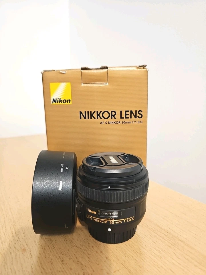 Nikon Nikkor AF-S 50mm F/1.8 G Prime Lens - Boxed + Caps & Hood - Excellent. - Image 1 of 2
