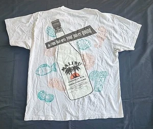 Camiseta Publicitaria Promocional Ron Malibu De Colección Doble Cara Talla XL Puntada Única - Imagen 1 de 10