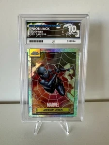 2024 Topps Chrome UK Marvel Spider Web Refractors #125 Union Jack /399 ACE 10 - Picture 1 of 2