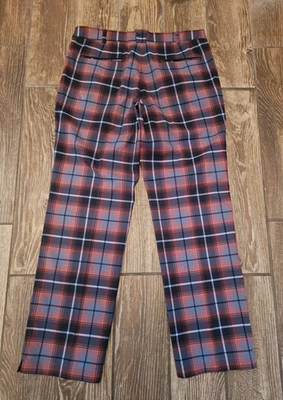 Nike Golf Tour Performance Red Plaid Tartan Polyester Blend Flat Front 34 X 32 - Image 1 of 4