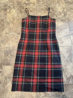 Vestido Tommy Hilfiger Rojo A Cuadros Línea A Años 90 100% Lana Concha Para Mujer Talla 10 Usado en Excelente Condición Difícil de Encontrar Foto 1 de 4