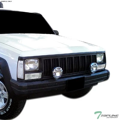 Topline For 1984-1996 Jeep Cherokee XJ/Comanche Chrome Turn Signal Bumper Lights — 第 1/4 张图片