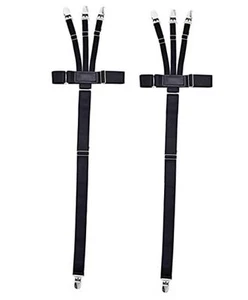 1 Pair Shirt Stays Garters Holder Straps Non-slip Locking Clamps Elastic - Picture 1 of 4