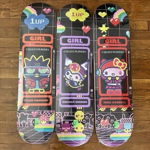 (3) Girl x Hello Kitty & Friends Skateboard Deck Lot Bundle 7.75” 8 Mike Carroll - Picture 1 of 2