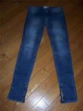 ED HARDY BY CHRISTIAN AUDIGIER BIKER JEAN 25" WAIST 31" INSEAM ANKLE ZIPPER WOW