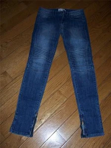 ED HARDY BY CHRISTIAN AUDIGIER BIKER JEAN 25" WAIST 31" INSEAM ANKLE ZIPPER WOW - Picture 1 of 1