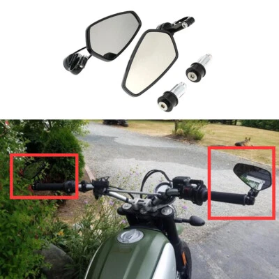 Espejos retrovisores de extremo de barra bobber para motocicleta Kawasaki Ninja 250R 7/8"" Foto 1 de 4