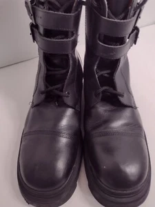BC-BG MAX AZRIA Military Black Leather Tactical Combat Ankle Boots Mens 10.5D - Picture 1 of 12