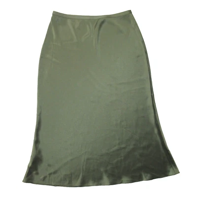 NUEVO CON ETIQUETAS Polo Ralph Lauren Satén Slip Midi en Verde Pull-on Falda Línea A 10 $298 Foto 1 de 4