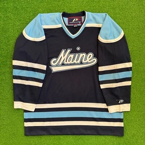 Vintage 90's Maine Black Bears Pro Player NCAA College Hockey Jersey Size XL - Picture 1 of 4