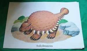 1979 ARGUS NILES ILLINOIS COLLIN FRITOS ANKYLOSAURUS DINOSAURIO LITOGRAFÍA DE ARTE IMAGEN DE COLECCIÓN - Imagen 1 de 6