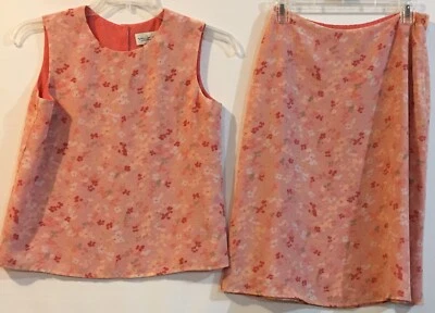 Villager 6 Rosa Sin Mangas Top Hasta la Rodilla Falda Conjunto de 2 Piezas Forrado Foto 1 de 4