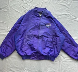 Harrahs Casino Vtg 80's Las Vegas Jacket Iridescent Purple Size Large Made USA - Picture 1 of 11