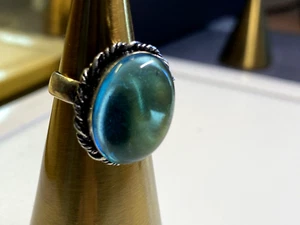Sterling Silver 925 Ring Aquamarine 4.90g Size O1/2 - Picture 1 of 7