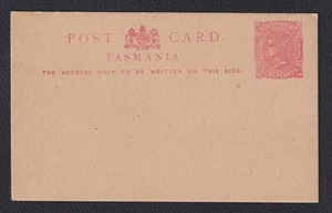 TASMANIA 1893/1904: unused 1d reddish-pink on buff POSTAL CARD PC5 · fine (9415) - Picture 1 of 1