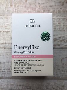 Arbonne Ginseng Fizz Sticks Strawberry Exp 1/2023 - 30 Sticks ENERGYFIZZ 🍓
