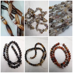 Botswana Agate Beads, And Banded Agate Gemstone Beads, Choices - Picture 1 of 13