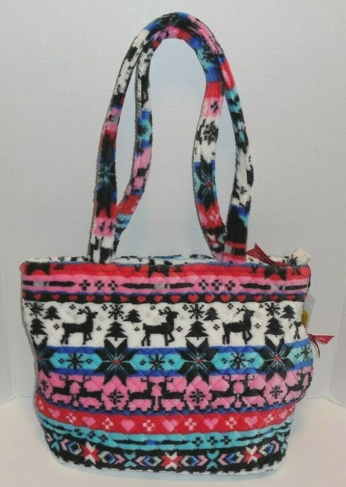 SMALL VERA TOTE BAG Nordic Stripe Fleece Bradley 29164-12558 with Tags