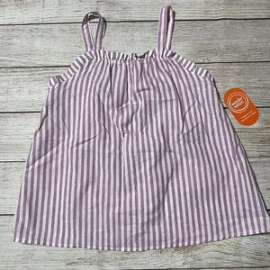 Wonder Nation Girls Striped Tank Size XL (14-16). NWT! Purple And White Stripes. - Picture 1 of 5