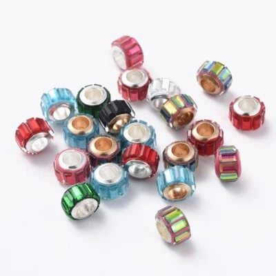 20x Glass European Faceted Beads Rondelle Loose Bracelet Necklaces Spacer Beads - Image 1 of 2