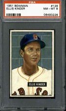 1951 Bowman #128 Ellis Kinder - PSA 8