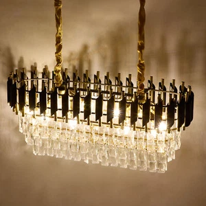 Modern Crystal Chandeliers Oval Luxury Ceiling Lights Pendant Light Living Room - Picture 1 of 12