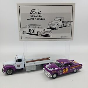 First Gear Ford 56 Stock Car and 1951 Ford F-6 Flatbed Curtis Turner 19-1420 