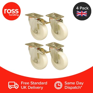 Set of 4 - 4" / 100mm Heavy Duty Roll Cage Supermarket Trolley Wheels Castors UK - Picture 1 of 2