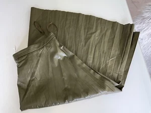 Mango, Casual, Rock, Faltenrock, lang, Optik Kunstleder, olivgrün, Gr. L - Bild 1 von 9