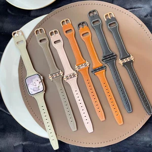 Damski męski skórzany pasek zamienny do iWatch Series SE Ultra 9 5 3 1 38/42/49mm - Zdjęcie 1 z 19