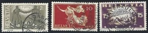Schweiz 1919 m. Rundstempel gestempelt MiNr. 146-148 Pro Juventute - Bild 1 von 1