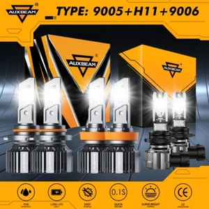 AUXBEAM 9005+H11+9006 LED Headlight Fog Bulbs 6500K For Toyota 4Runner 2006-2009 - Picture 1 of 12