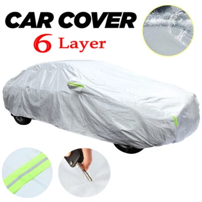 Waterproof UV Snow Rain Outdoor Full Car Cover 6 Layer Fit For Sedan Protection - Image 1 of 4