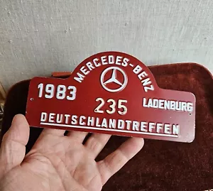 VINTAGE METAL AUTOMOBILE CAR RALLY SIGN # MERCEDES BENZ RALLY LADENBURG 1983 - Picture 1 of 4