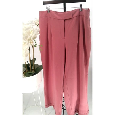 Pantalones de vestir Liz Claiborne para mujer rosa marchita plisados delanteros pierna ancha talla 18 Foto 1 de 4
