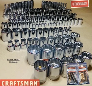 CRAFTSMAN 156 pc 1/4 3/8 1/2 Dr SAE METRIC MM 6pt 12pt wrench socket set 164 118 - Bild 1 von 3