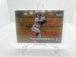 2024 bowman scouts top 100 baseball - Jackson Holliday BTP-1 Gold Refractor #/50 - Afbeelding 1 van 2